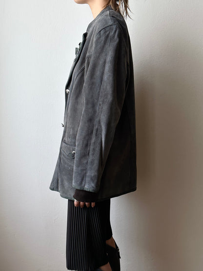 Tyrolean leather tailored jacket