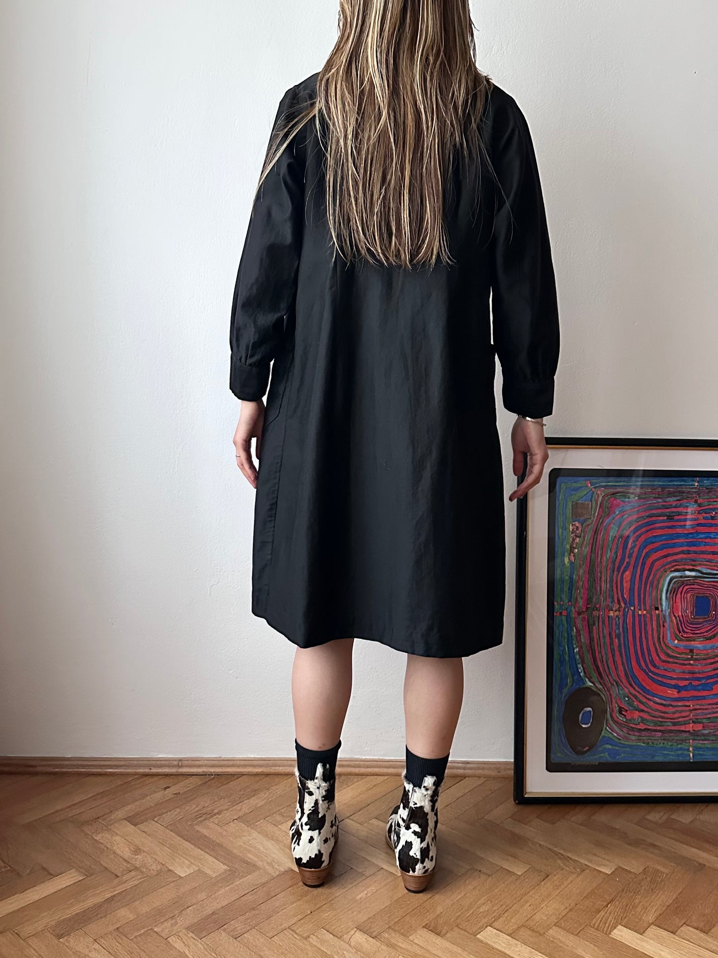 50-60s France light moleskin shirt jacket