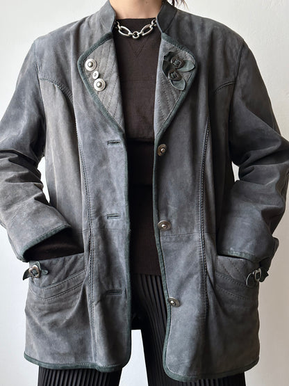 Tyrolean leather tailored jacket