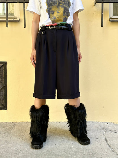 Dark navy dress shorts with belt -W31
