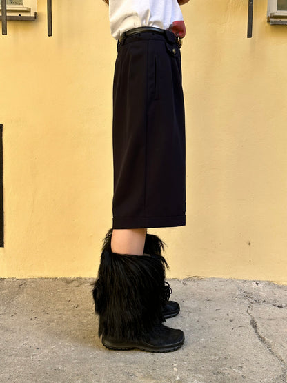 Dark navy dress shorts with belt -W31