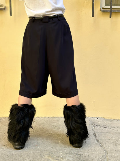 Dark navy dress shorts with belt -W31