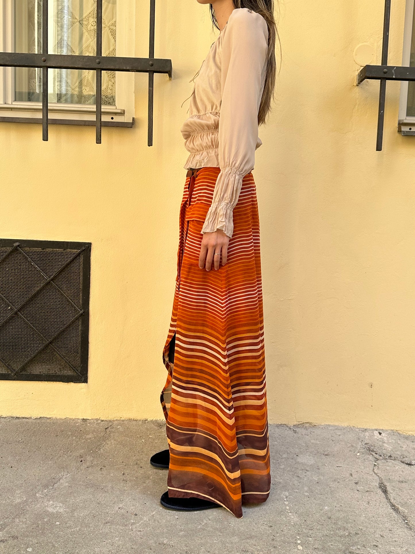 Italy beige chiffon top