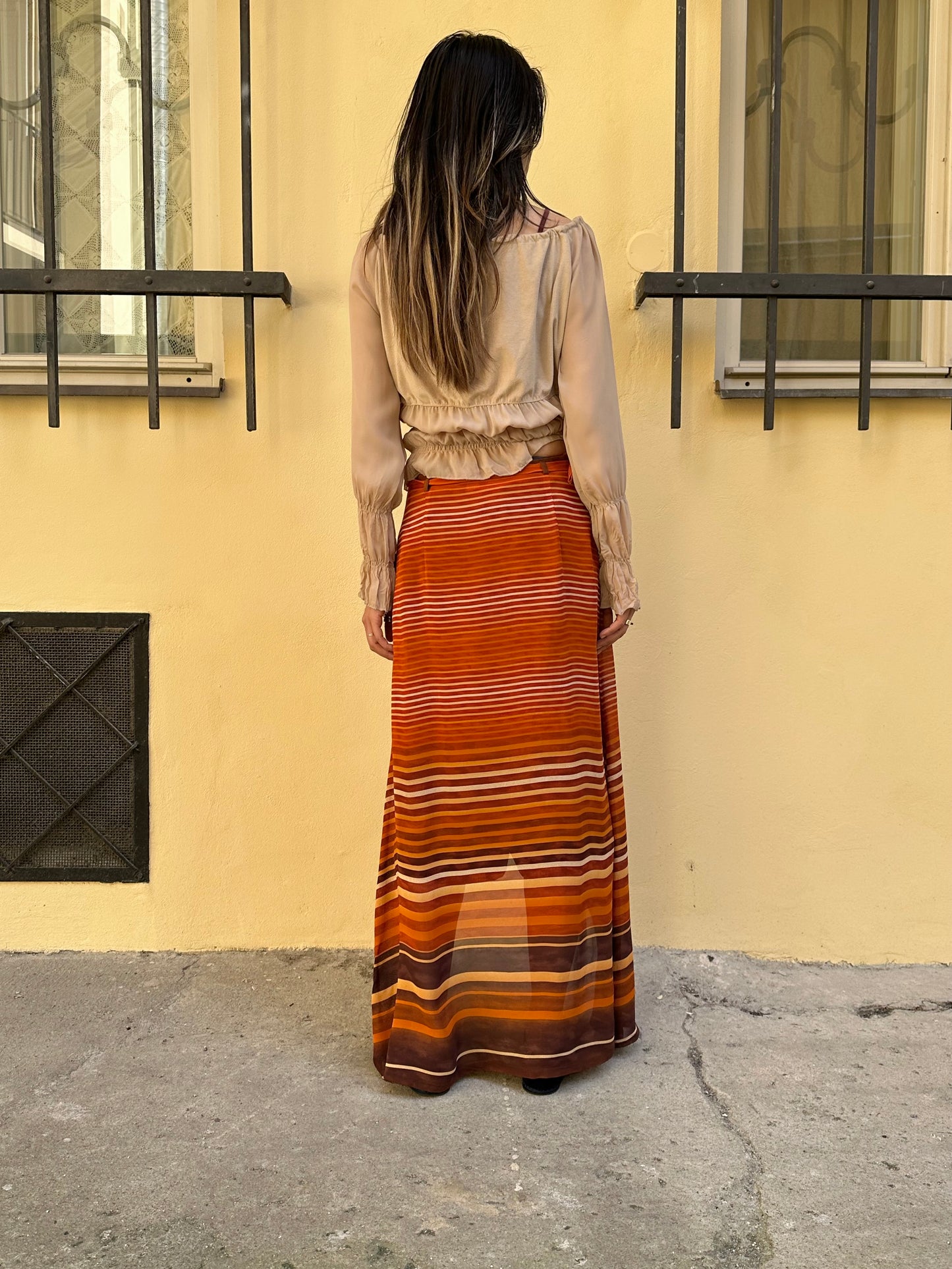 Italy beige chiffon top