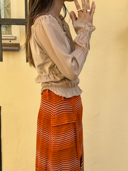 Italy beige chiffon top