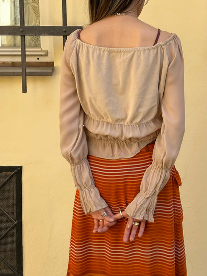 Italy beige chiffon top