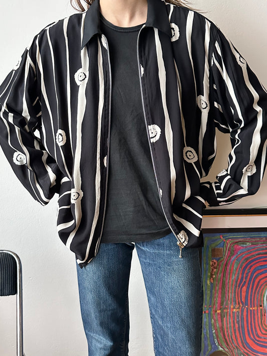 beautiful fabric shirt with ball-zip