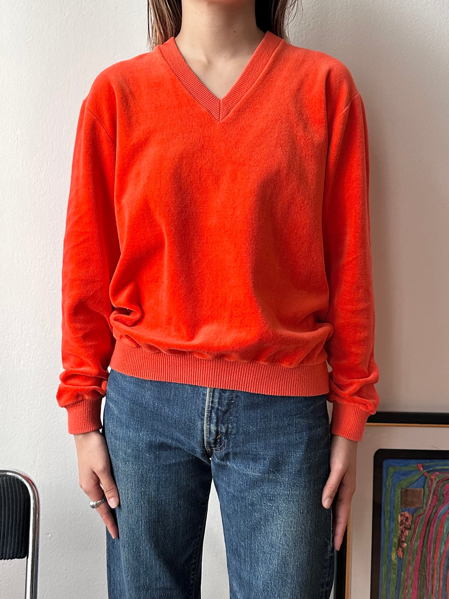 80s pierre cardin orange velours made in France