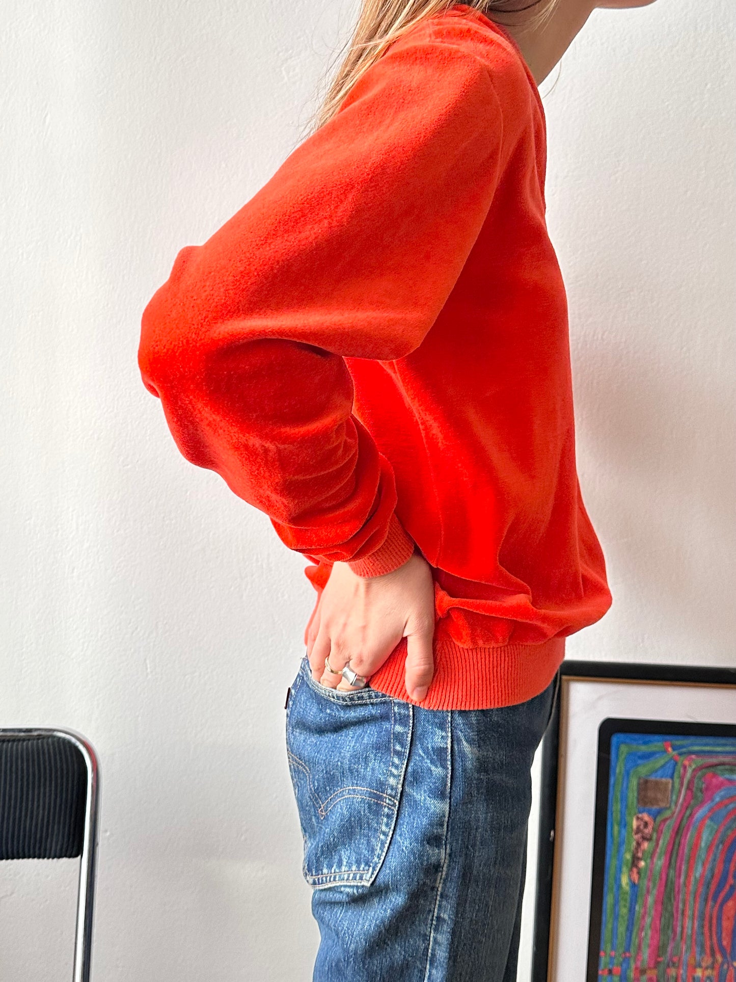 80s pierre cardin orange velours made in France