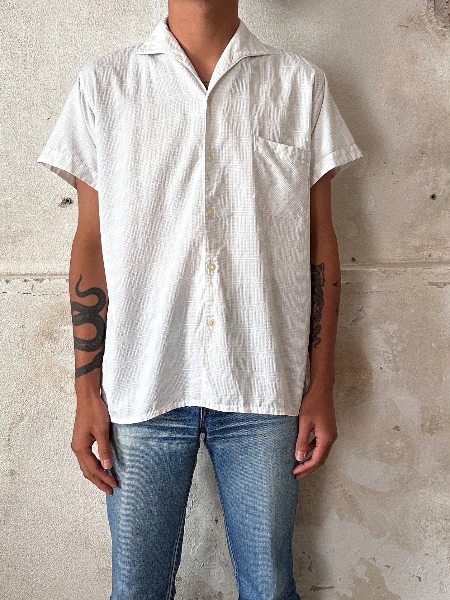 60s open collar shirt