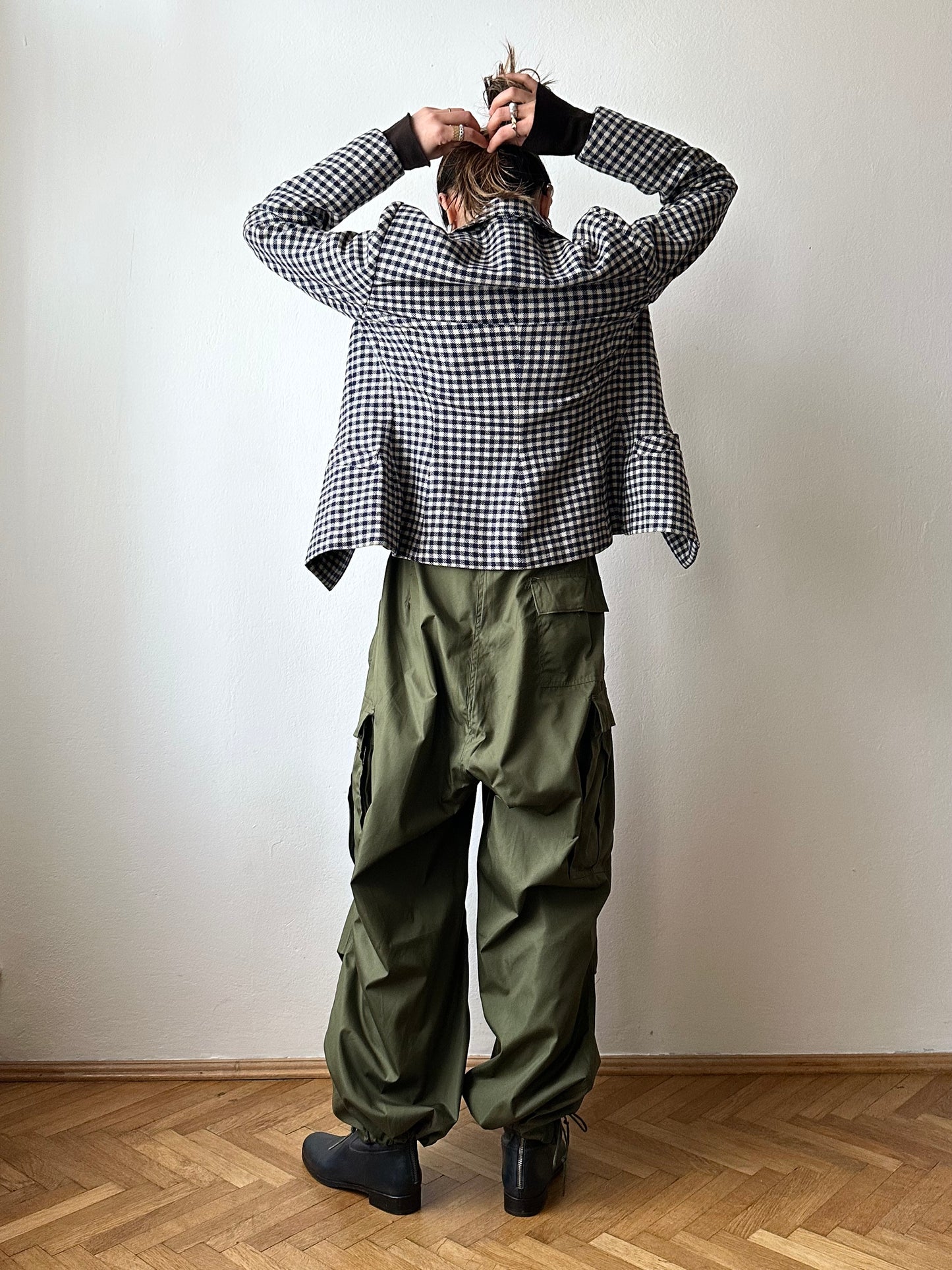 vintage gingham plaid jacket