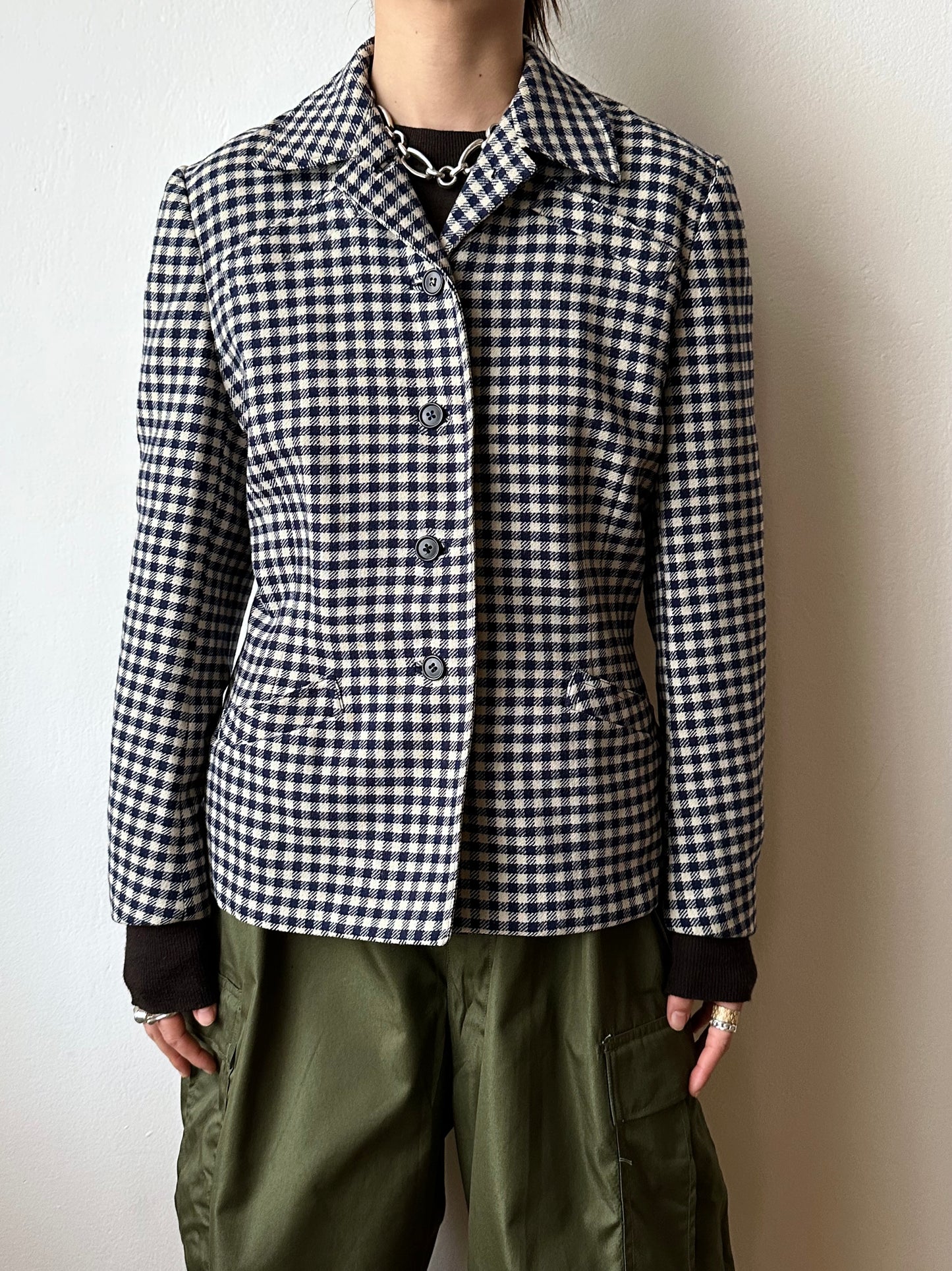 vintage gingham plaid jacket