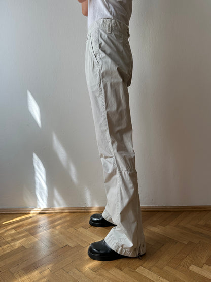 Icey white slit-zip trouser W30