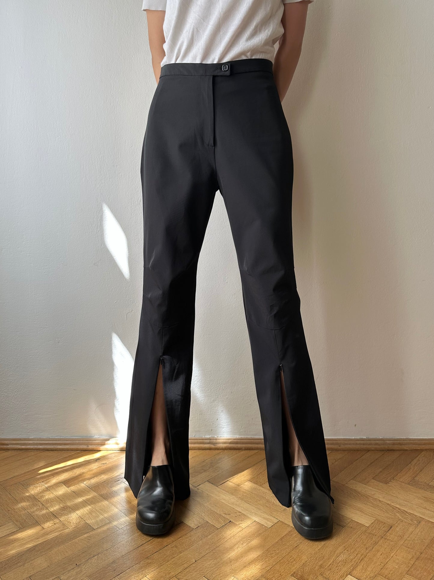 Black slit-zip trouser W29