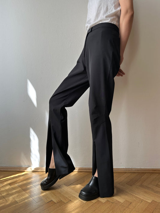 Black slit-zip trouser W29