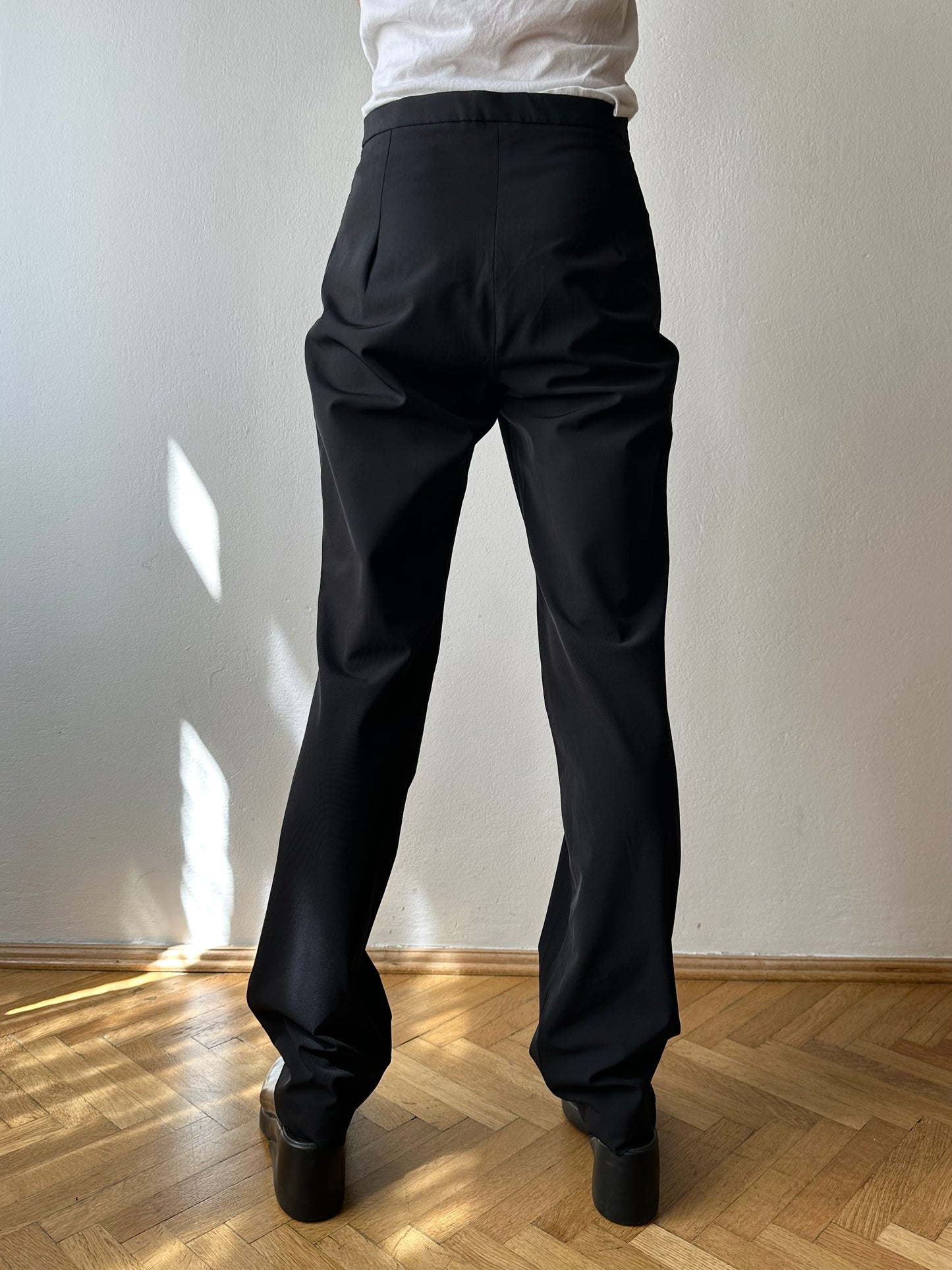 Black slit-zip trouser W29