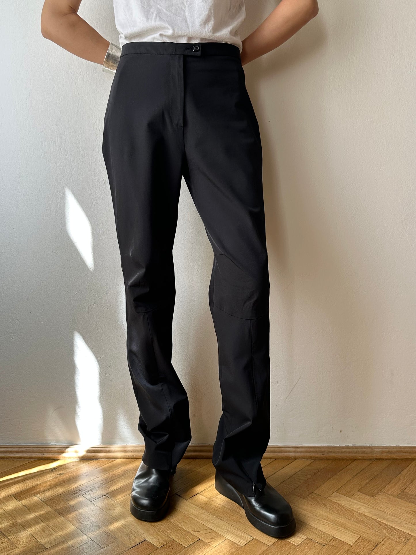 Black slit-zip trouser W29
