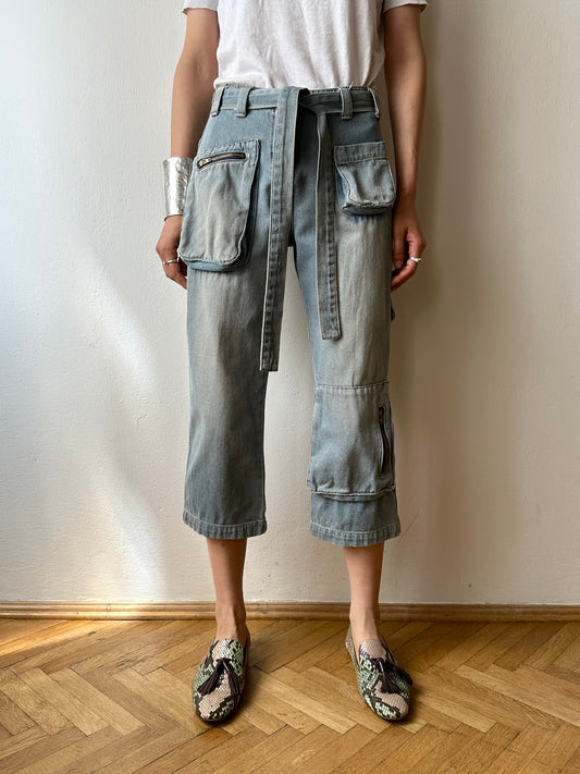90s denim cropped pants W28