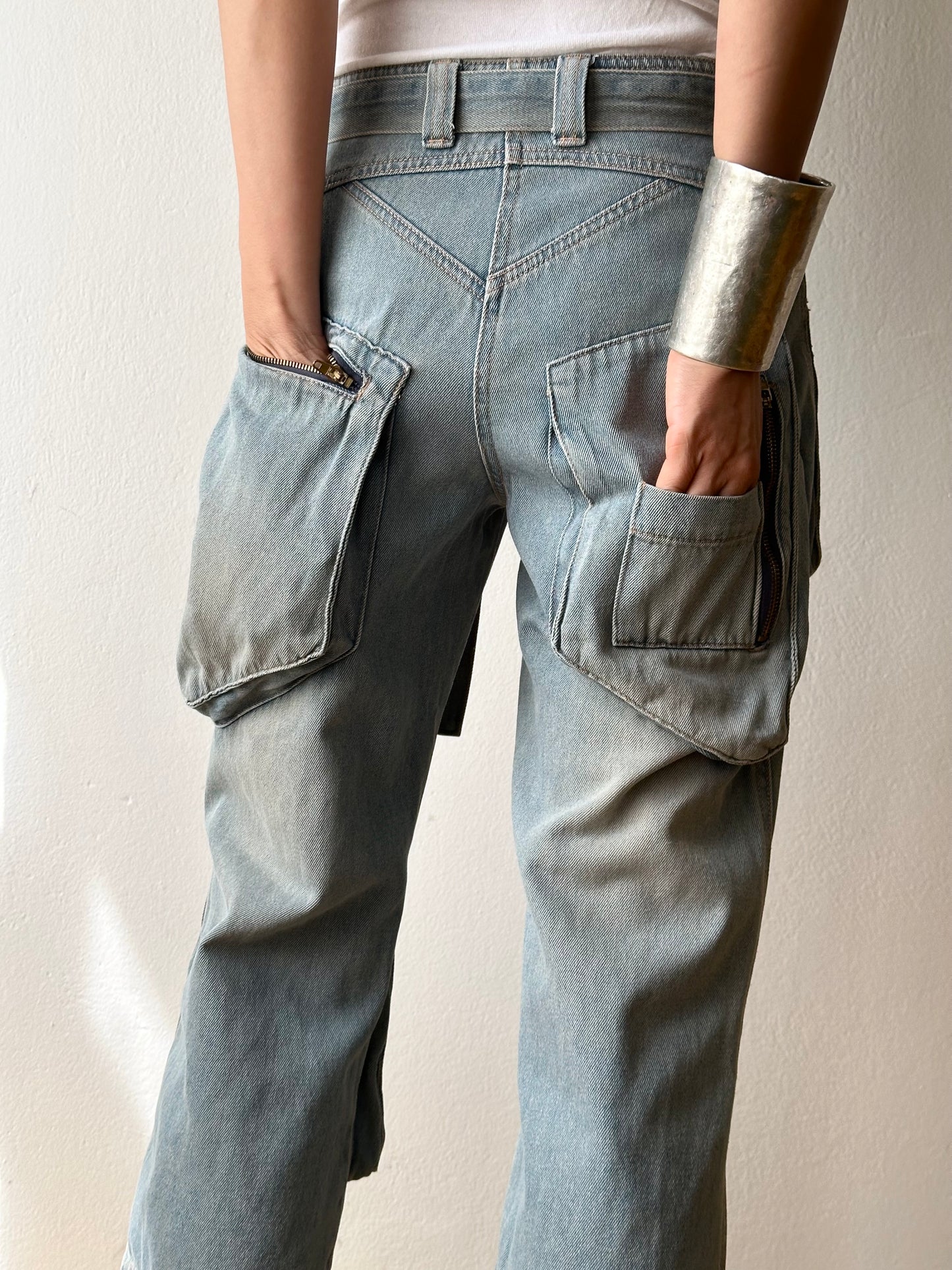 90s denim cropped pants W28