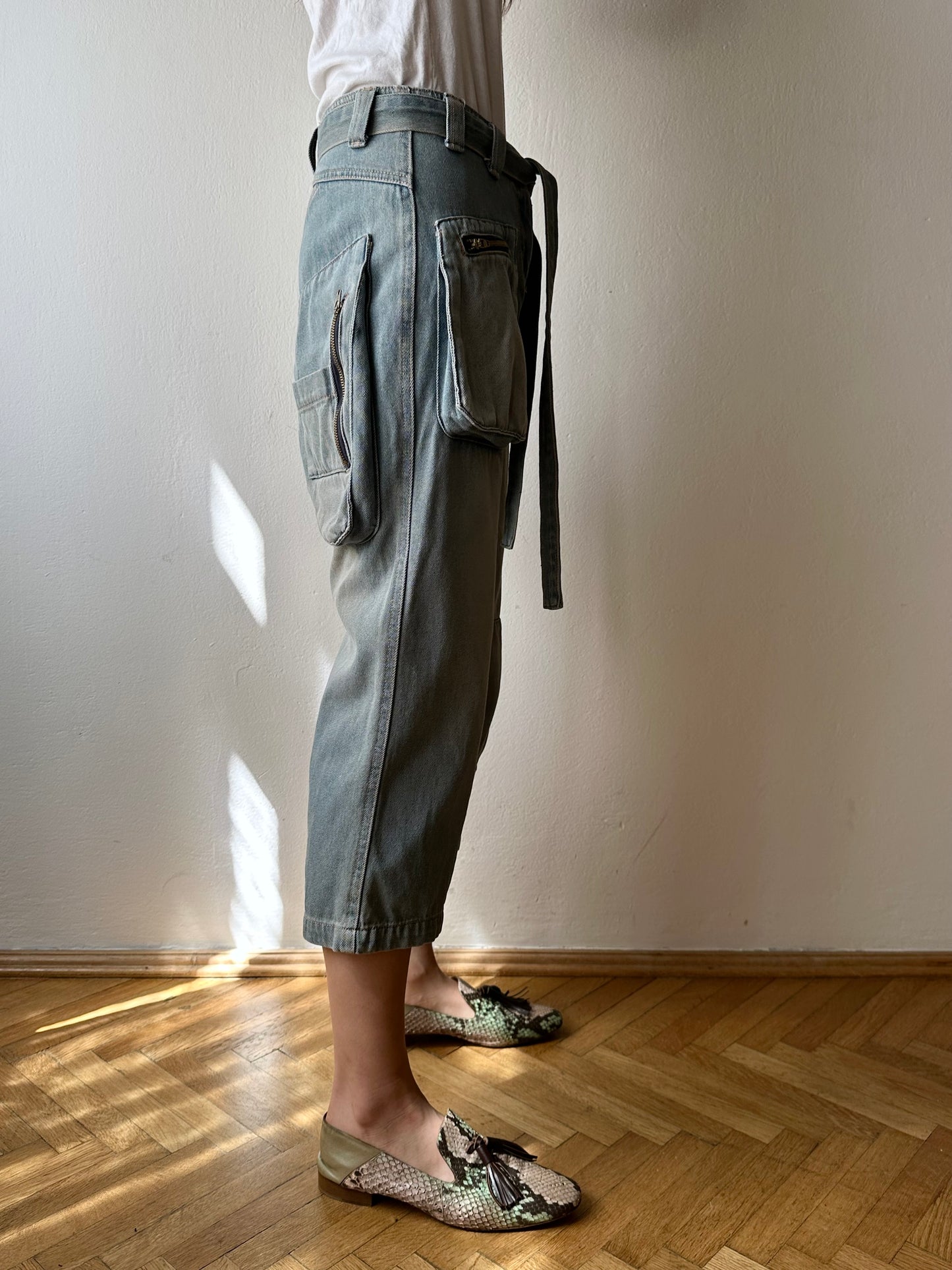 90s denim cropped pants W28