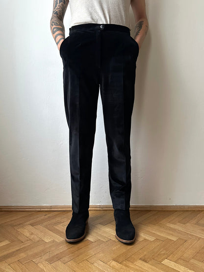 French Black Trousers 黒 ベロア Toto Praha Vintage clothing shop Antique shop プラハ 古着屋 ヴィンテージ アンティークショップ ユーロ古着 ヨーロッパ古着 古着卸
