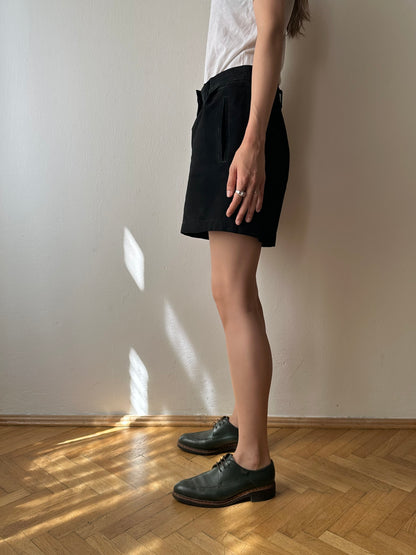 Black suede leather shorts W29