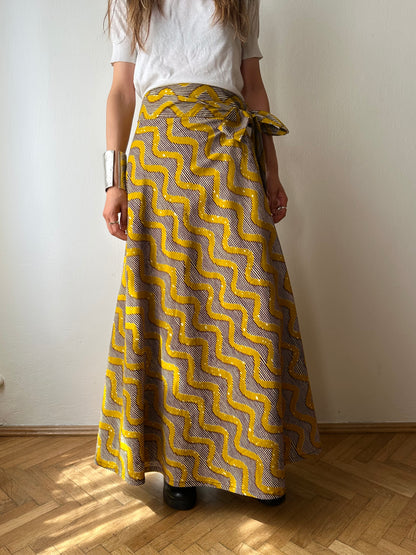 Deadstock african batik wrap skirt