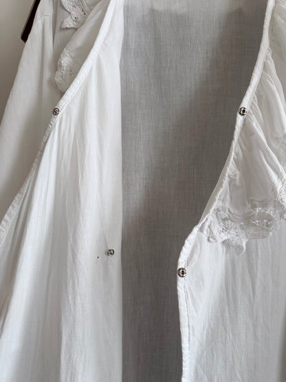 Vintage battenburg lace frill gown