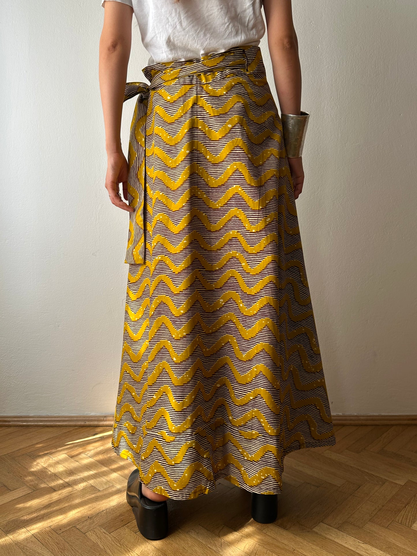 Deadstock african batik wrap skirt