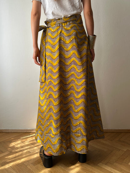 Deadstock african batik wrap skirt