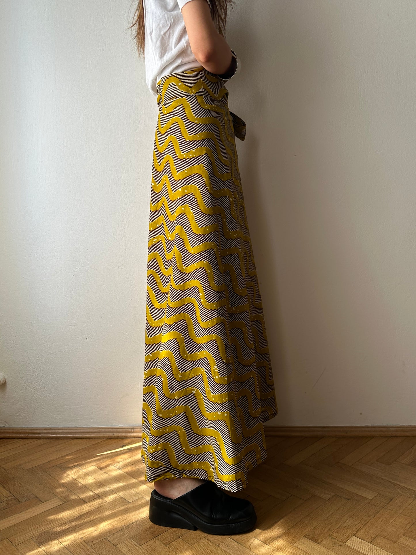 Deadstock african batik wrap skirt