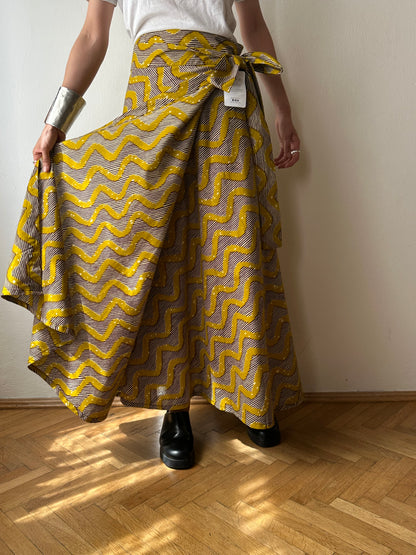 Deadstock african batik wrap skirt