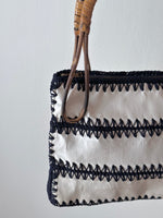 French leather rattan hand bag