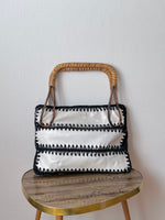 French leather rattan hand bag