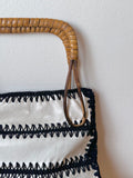 French leather rattan hand bag