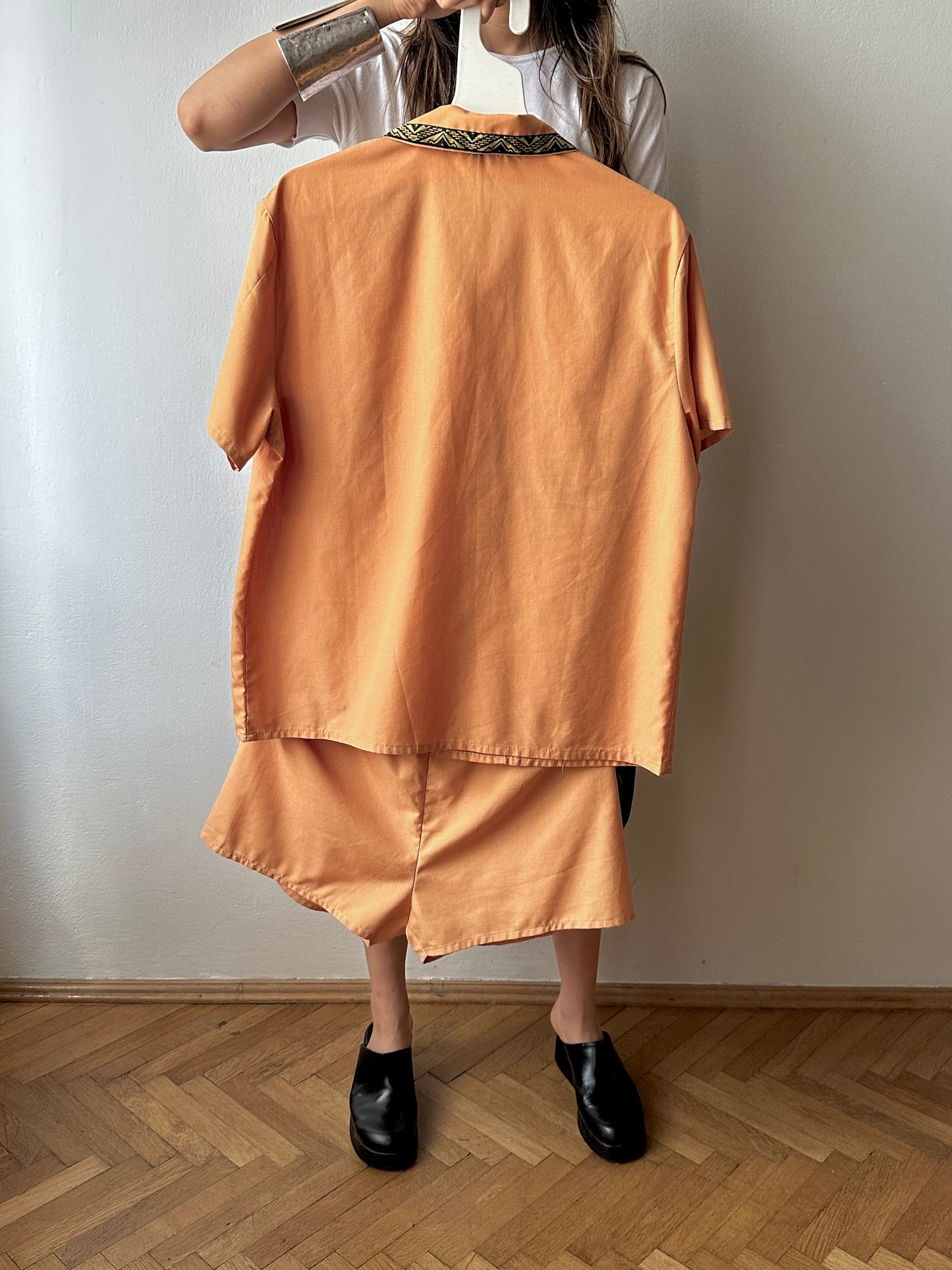 80s deadstock pyjama shirt & shorts