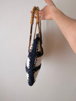 French leather rattan hand bag