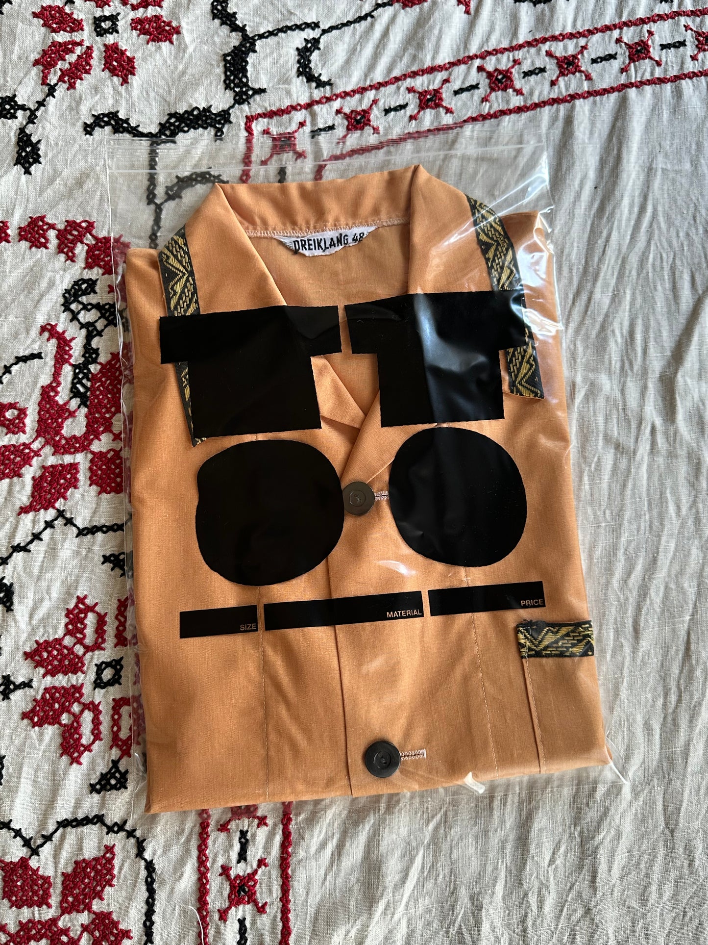 80s deadstock pyjama shirt & shorts