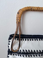 French leather rattan hand bag