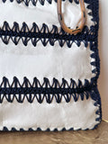 French leather rattan hand bag