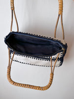 French leather rattan hand bag