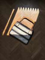 French leather rattan hand bag