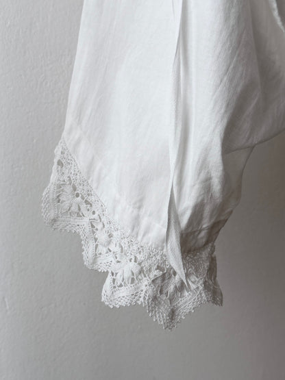 19th century cotton drawers with crochet lace