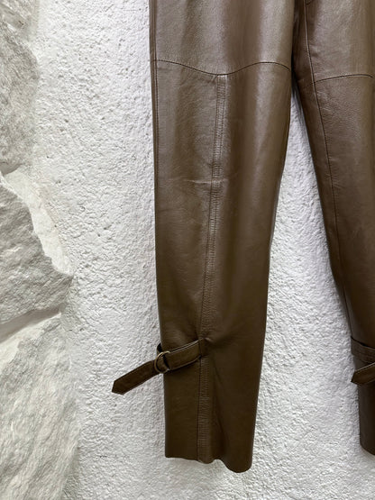 Giorgio Mobiani hem belt leather trouser