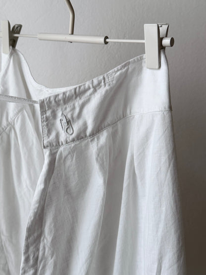 19th century cotton drawers with crochet lace