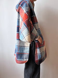 60s-70s Wool reversible poncho