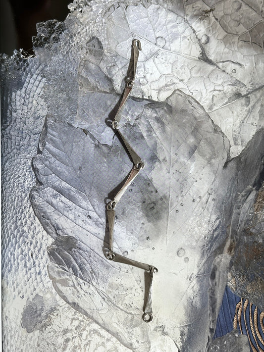 silver 925 elongated pyramid bracelet bangle chain vintage German Germany シルバー シルバー925 925 ブレスレット　チェーン ヴィンテージ