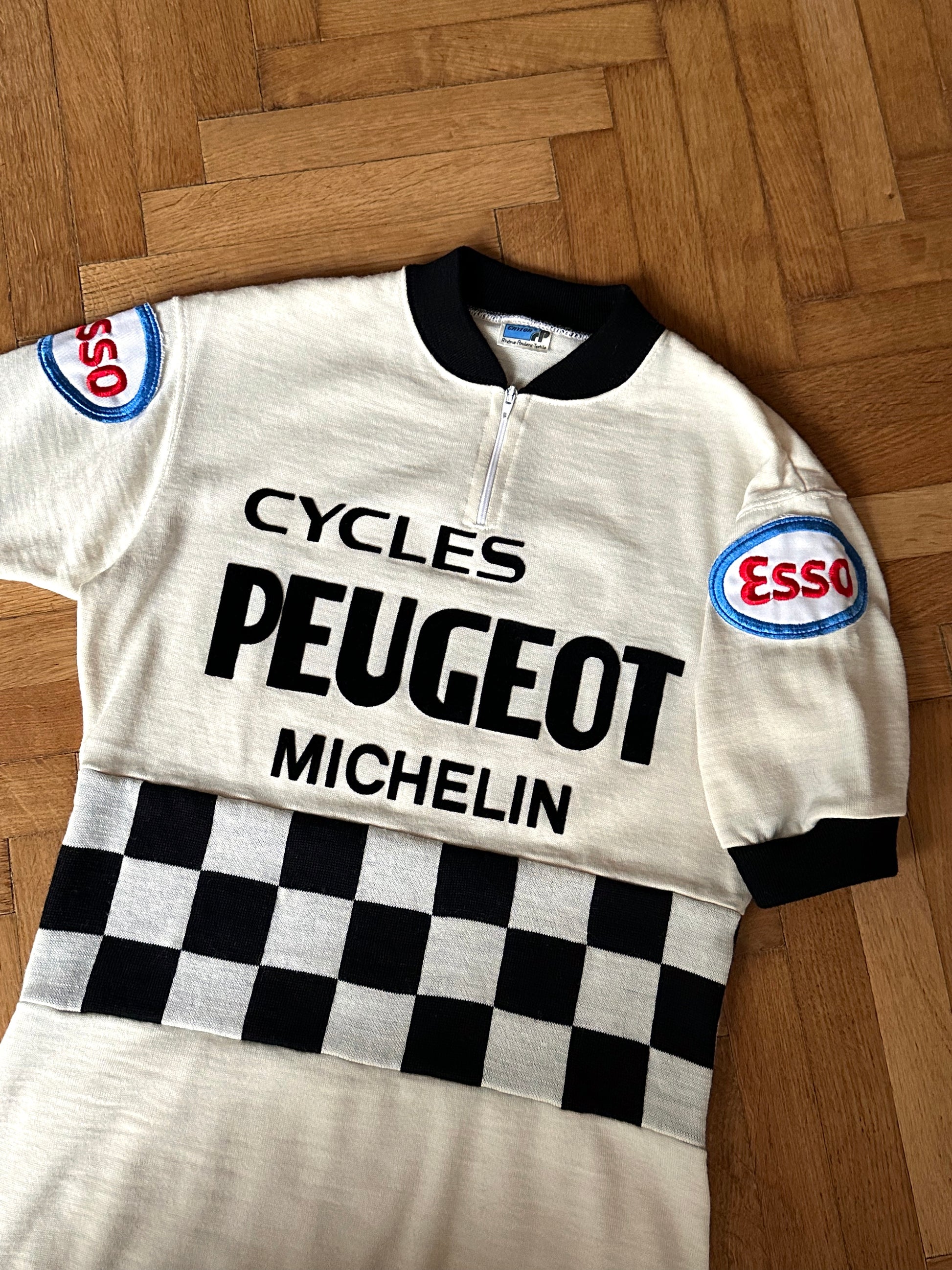 70s Peugeot Cycling Jersey Shirt 70's 70年代 Vintage ヴィンテージ プジョー サイクリング シャツ ジャージー Toto Praha プラハ 古着屋 古着 ユーロ古着 ヨーロッパ古着 フレンチヴィンテージ France 