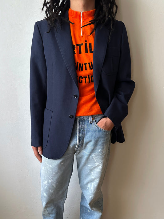 70's blazer ブレザー tailored jacket 70年代 紺ブレ Toto Praha Vintage clothing shop Antique shop プラハ 古着屋 ヴィンテージ アンティークショップ ユーロ古着 ヨーロッパ古着 古着卸