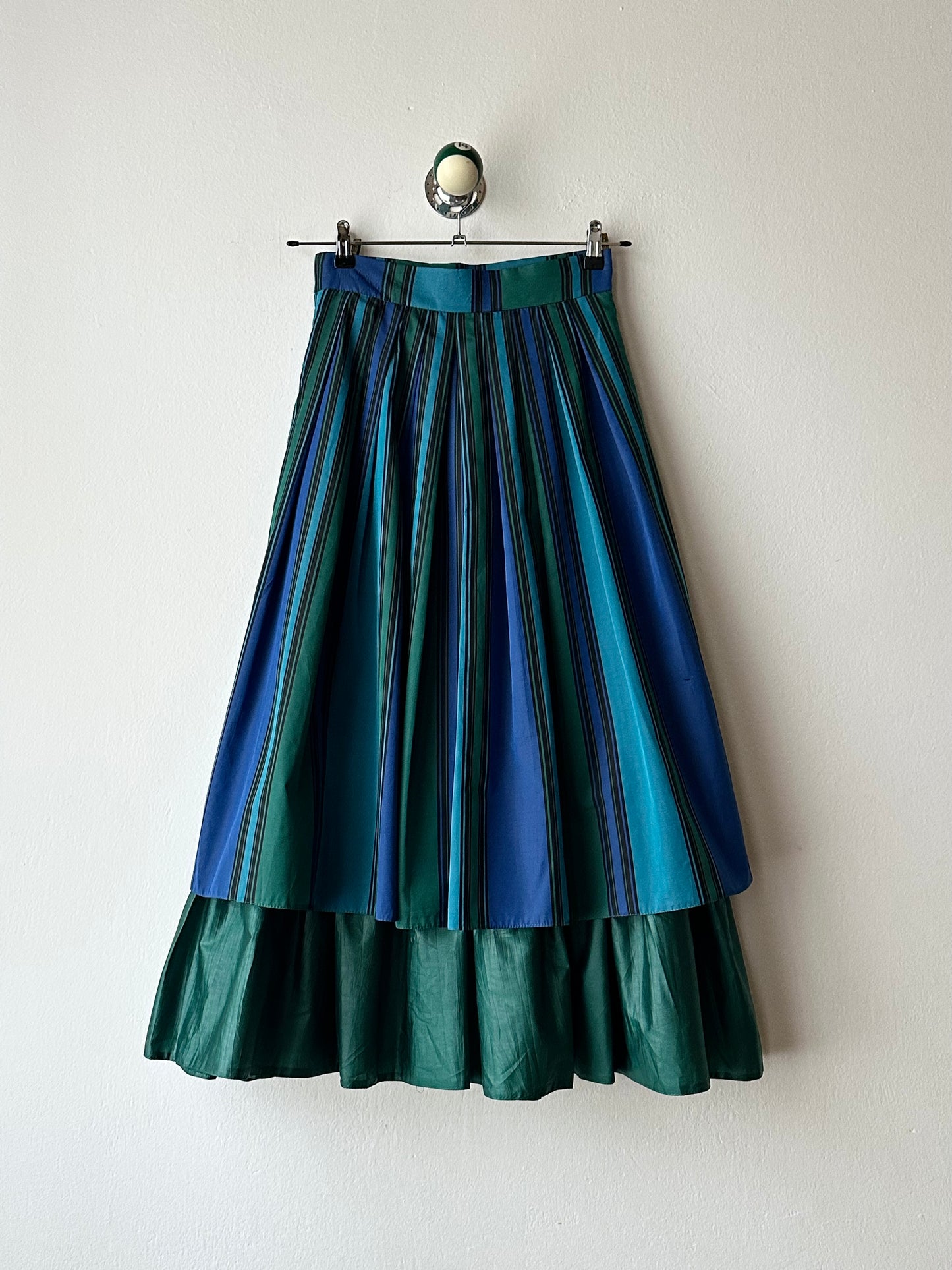 1980s striped tiered skirt